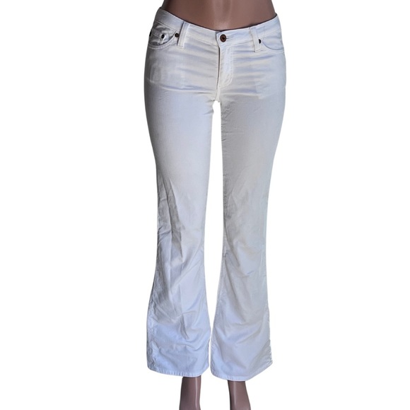 Adriano Goldschmied White Flare Velour Jeans Size 29 R EUC - Picture 1 of 8